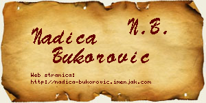 Nadica Bukorović vizit kartica